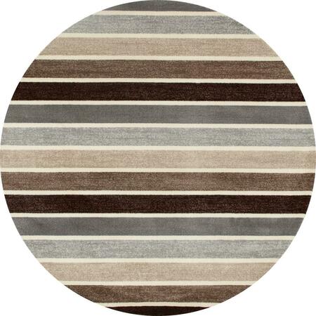 ART CARPET 8 Ft. Troy Collection Mainline Woven Round Area Rug, Brown 25726